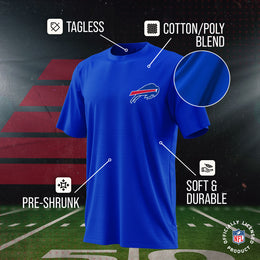 Buffalo Bills Team Fan Apparel NFL Youth Final Countdown Tee- Pro Football T-Shirt For Boys & Girls - Royal