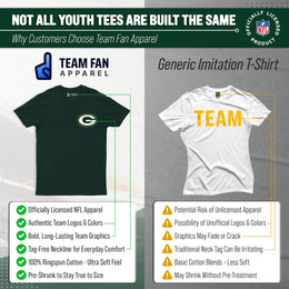 Green Bay Packers Team Fan Apparel NFL Youth Final Countdown Tee- Pro Football T-Shirt For Boys & Girls - Green