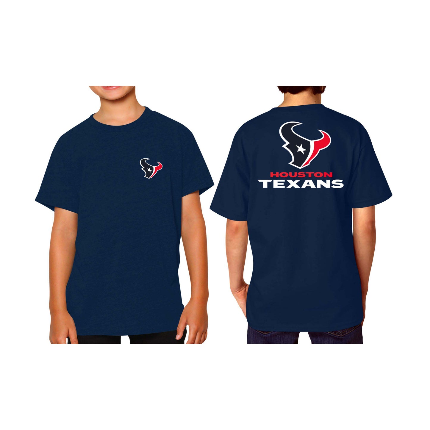 Houston Texans Team Fan Apparel NFL Youth Final Countdown Tee- Pro Football T-Shirt For Boys & Girls - Navy