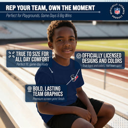 Houston Texans Team Fan Apparel NFL Youth Final Countdown Tee- Pro Football T-Shirt For Boys & Girls - Navy