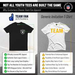 Las Vegas Raiders Team Fan Apparel NFL Youth Final Countdown Tee- Pro Football T-Shirt For Boys & Girls - Black