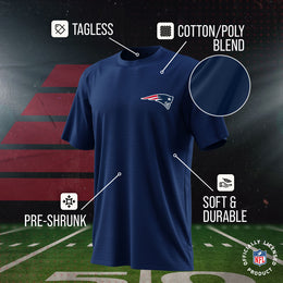 New England Patriots Team Fan Apparel NFL Youth Final Countdown Tee- Pro Football T-Shirt For Boys & Girls - Navy