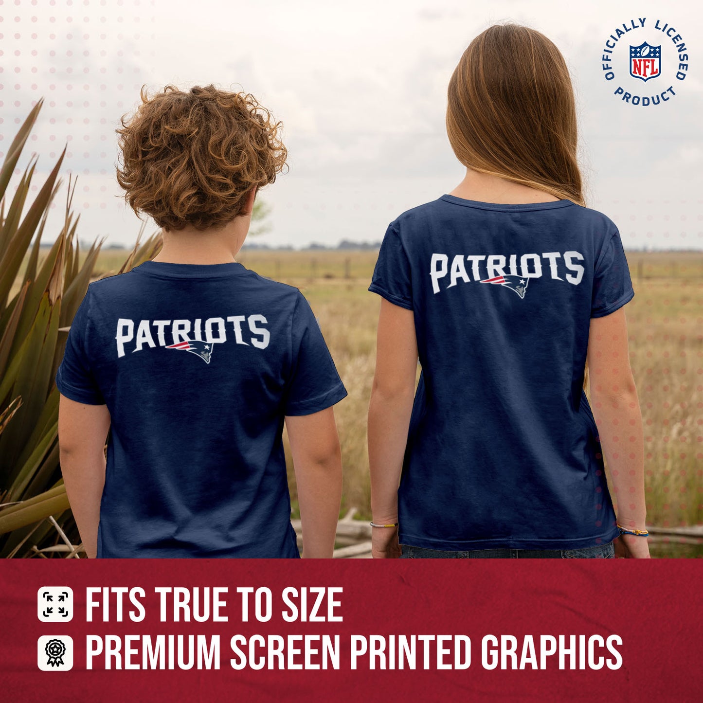 New England Patriots Team Fan Apparel NFL Youth Final Countdown Tee- Pro Football T-Shirt For Boys & Girls - Navy
