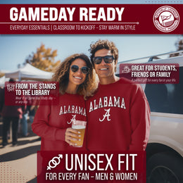 Alabama Crimson Tide Adult Arch & Logo Soft Style Gameday Crewneck Sweatshirt - Crimson