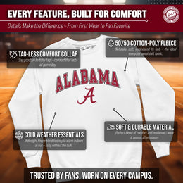 Alabama Crimson Tide Adult Arch & Logo Soft Style Gameday Crewneck Sweatshirt - White