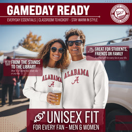 Alabama Crimson Tide Adult Arch & Logo Soft Style Gameday Crewneck Sweatshirt - White