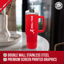 Alabama Crimson Tide College & University 40 oz Travel Tumbler With Handle - Crimson