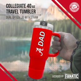 Alabama Crimson Tide Collegiate 40oz Stainless Steel Travel Tumbler with Handle for Dad - Crimson