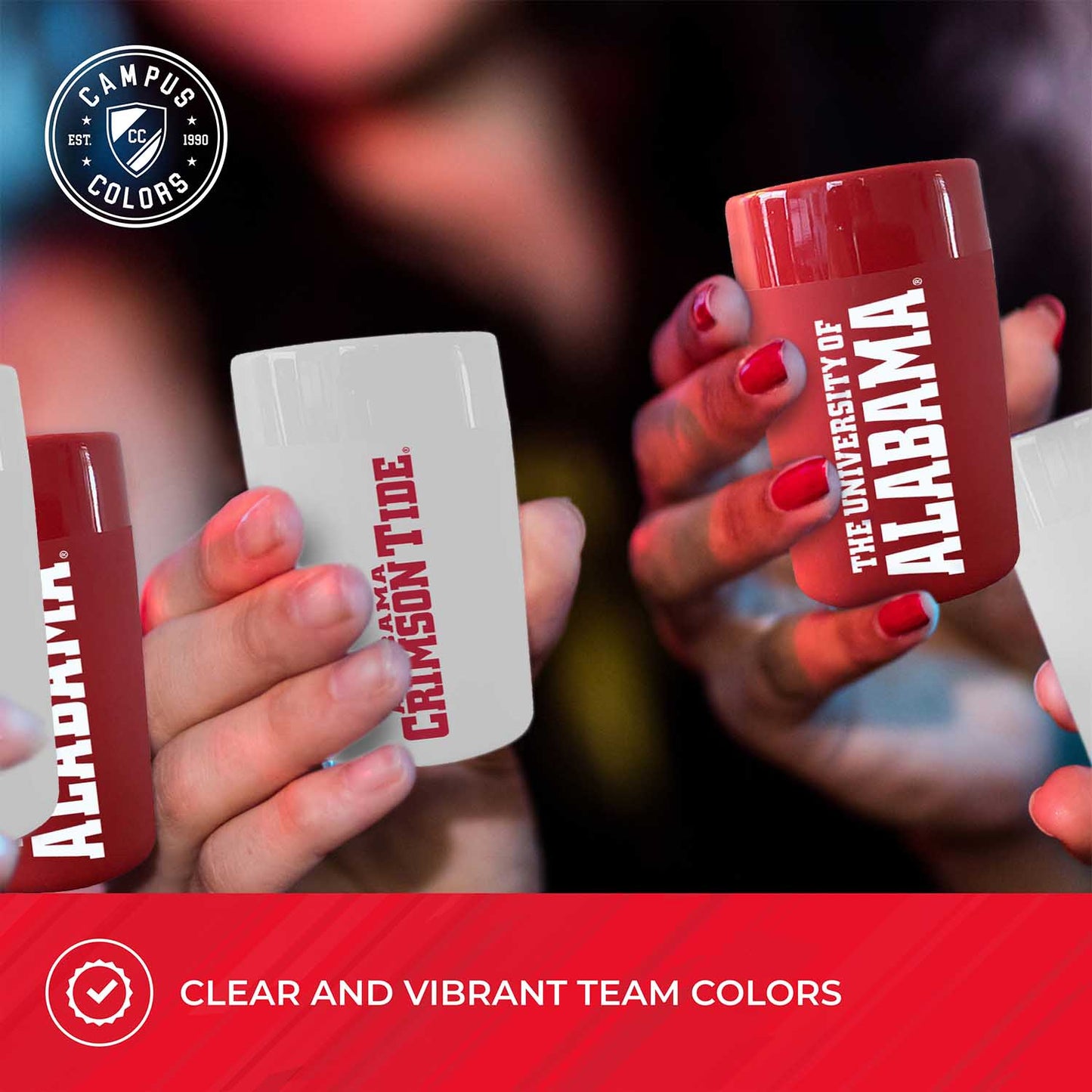 Alabama Crimson Tide College and University 2-Pack Shot Glasses - Team Color