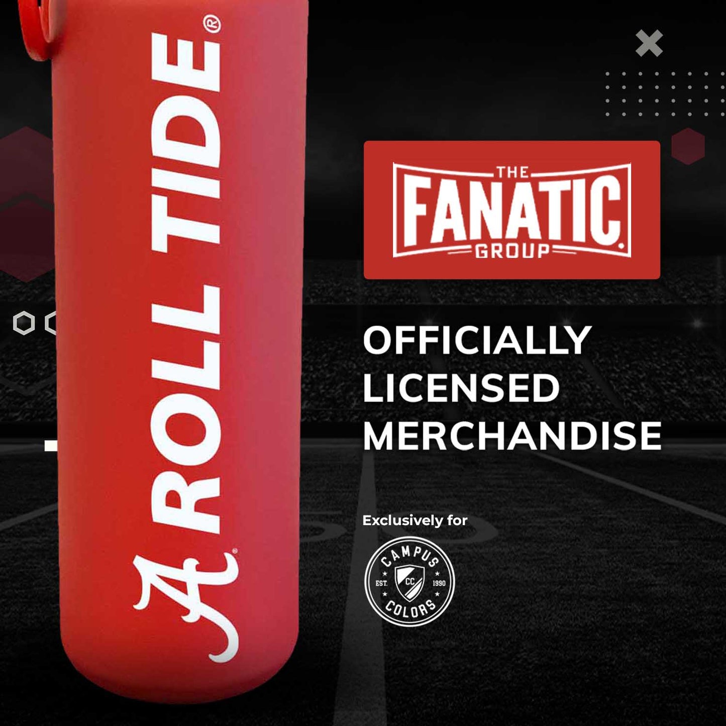 Alabama Crimson Tide NCAA Stainless Steel Water Bottle - Crimson