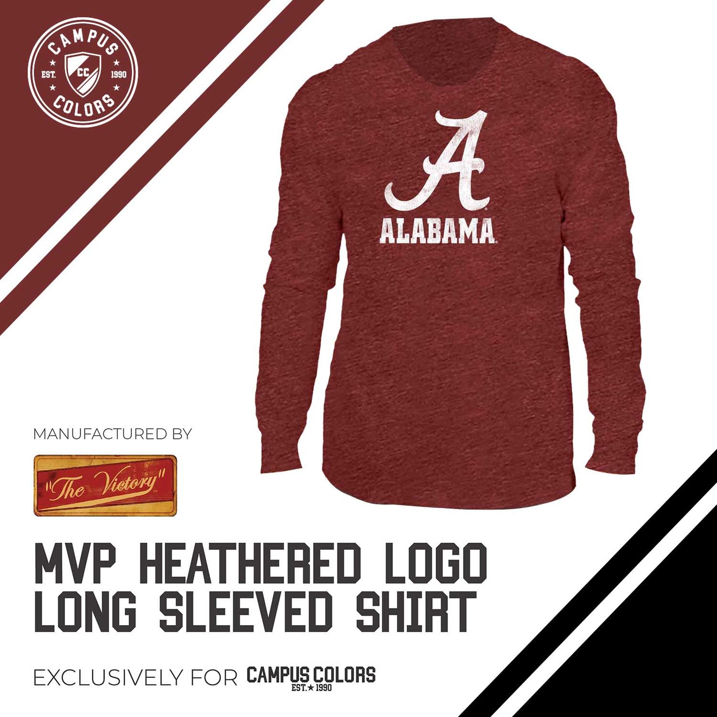 Alabama Crimson Tide NCAA MVP Adult Long-Sleeve Shirt - Crimson