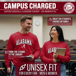 Alabama Crimson Tide NCAA Adult Tackle Twill Crewneck Sweatshirt - Crimson