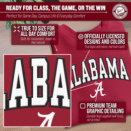 Alabama Crimson Tide NCAA Adult Tackle Twill Crewneck Sweatshirt - Crimson