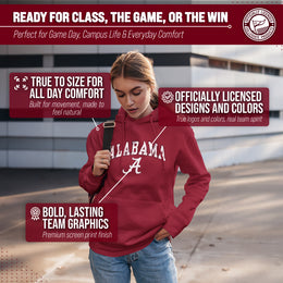 Alabama Crimson Tide Adult Arch & Logo Soft Style Gameday Hooded Sweatshirt - Crimson