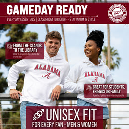 Alabama Crimson Tide Adult Arch & Logo Soft Style Gameday Hooded Sweatshirt - White