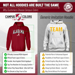 Alabama Crimson Tide NCAA Adult Tackle Twill Hooded Sweatshirt - Crimson