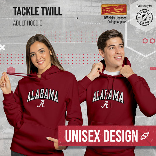 Alabama Crimson Tide NCAA Adult Tackle Twill Hooded Sweatshirt - Crimson