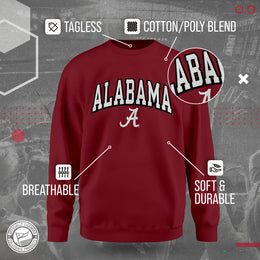 Alabama Crimson Tide NCAA Adult Tackle Twill Crewneck Sweatshirt - Crimson