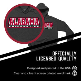 Alabama Crimson Tide NCAA Adult Cotton Blend Charcoal Hooded Sweatshirt - Charcoal