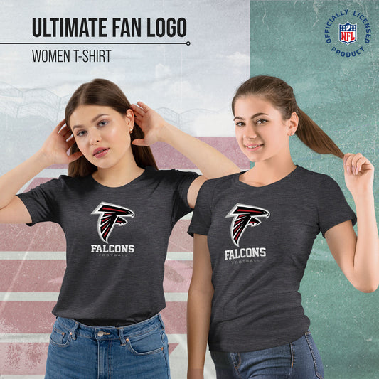 Atlanta Falcons Women's NFL Ultimate Fan Logo Short Sleeve T-Shirt - Black