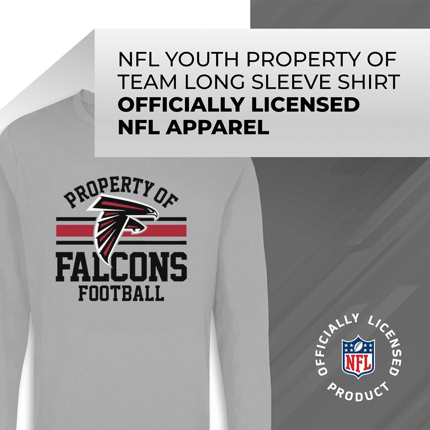 Atlanta Falcons NFL Youth Property Of Crew Sweatshirt - Sport Gray