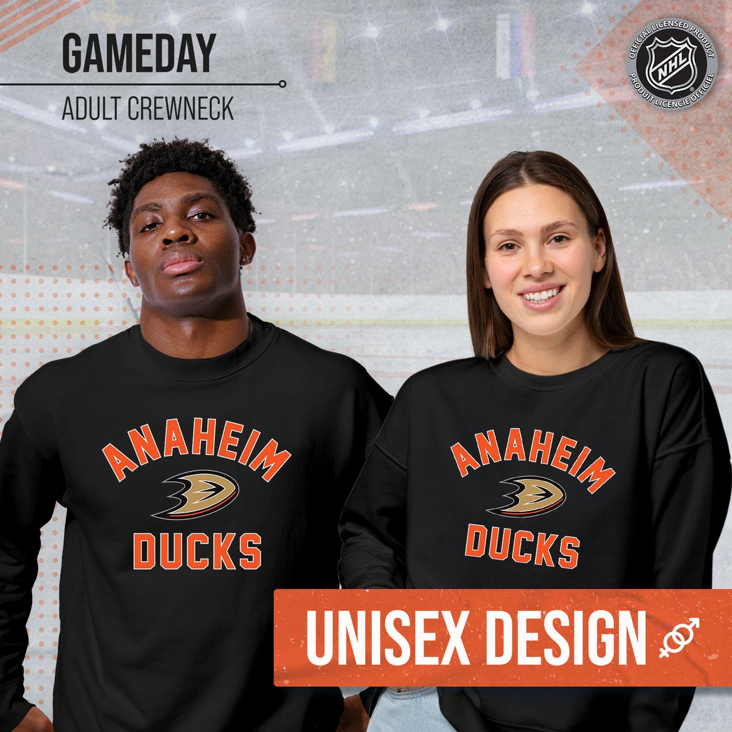 Anaheim Ducks Adult NHL Gameday Crewneck Sweatshirt - Black