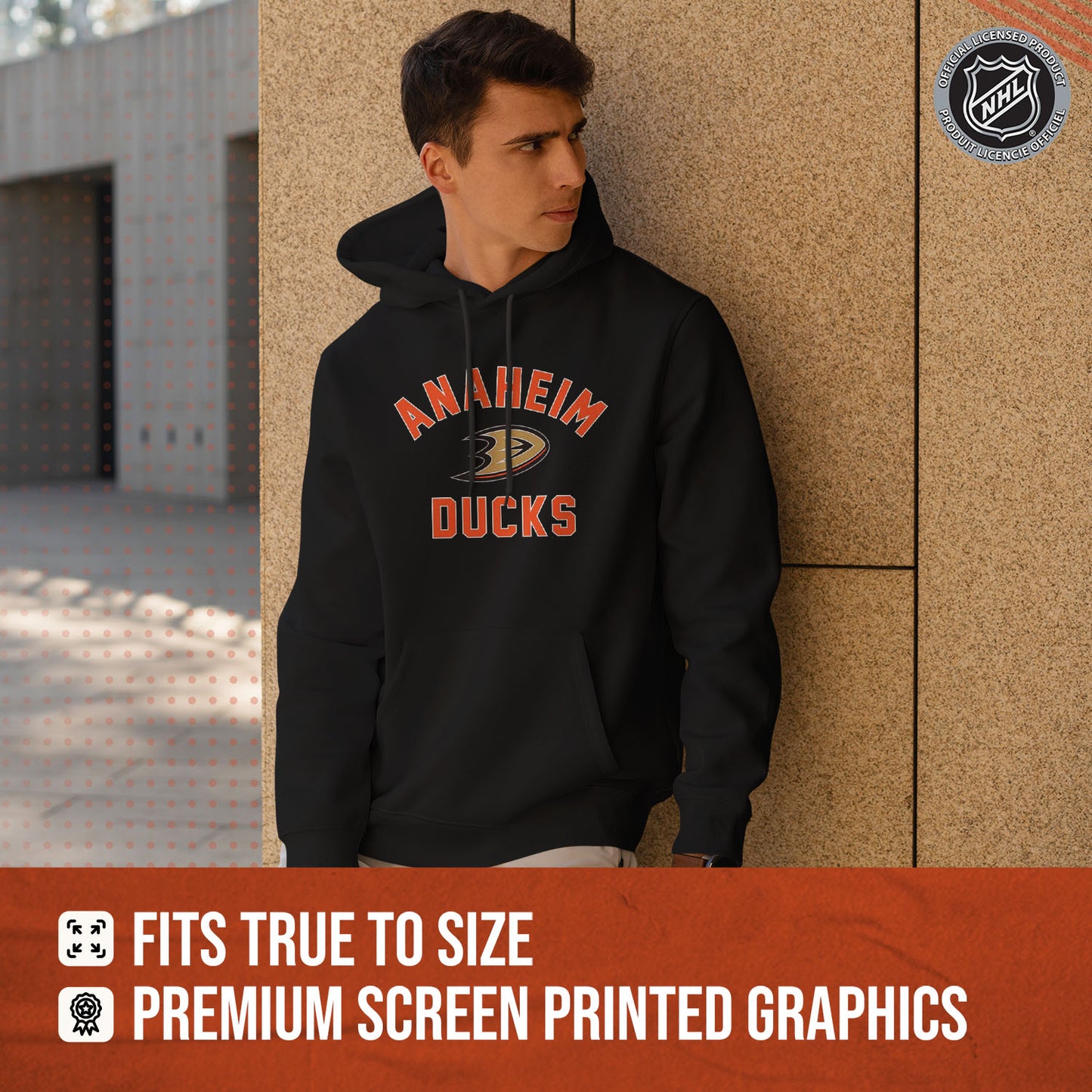 Anaheim Ducks Adult NHL Primary Logo Hooded Sweatshirt - Black