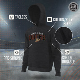 Anaheim Ducks NHL Adult Unisex Powerplay Hooded Sweatshirt - Black Heather