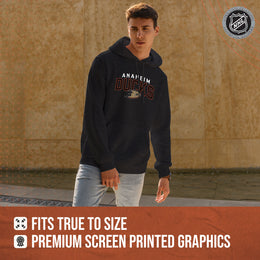 Anaheim Ducks NHL Adult Unisex Powerplay Hooded Sweatshirt - Black Heather