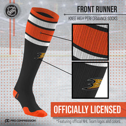Anaheim Ducks NHL Adult Knee High-Performance Socks - Black