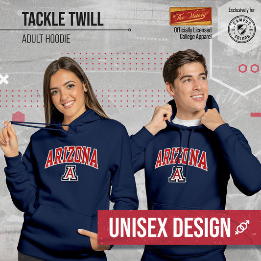 Arizona Wildcats NCAA Adult Tackle Twill Hooded Sweatshirt - Navy