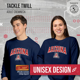 Arizona Wildcats NCAA Adult Tackle Twill Crewneck Sweatshirt - Navy