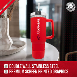 Arkansas Razorbacks College & University 40 oz Travel Tumbler With Handle - Cardinal