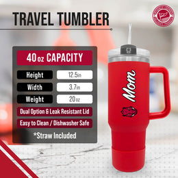 Arkansas Razorbacks Collegiate 40oz Stainless Steel Travel Tumbler with Handle for Mom - Cardinal