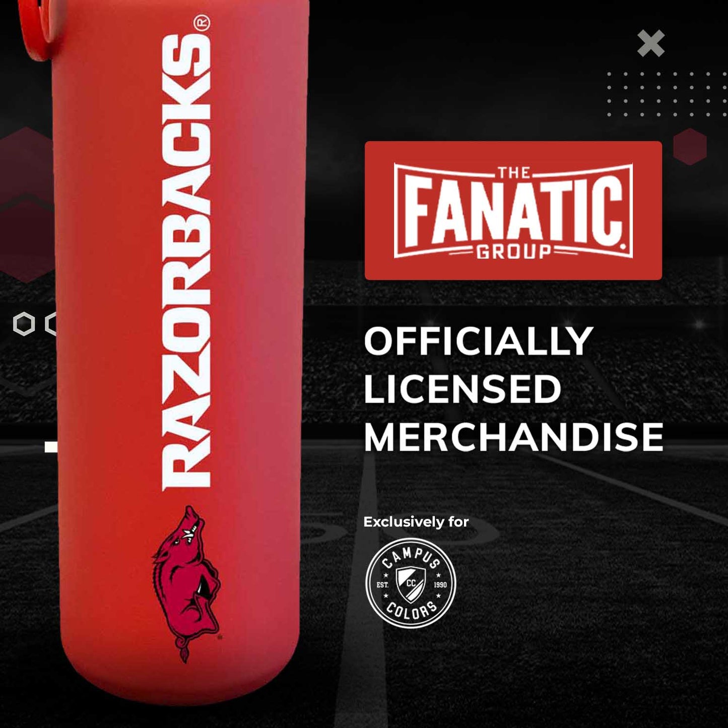 Arkansas Razorbacks NCAA Stainless Steel Water Bottle - Cardinal