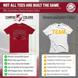 Arkansas Razorbacks NCAA Adult Unisex Overtime Classics T-Shirt - Cardinal