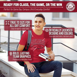 Arkansas Razorbacks NCAA Adult Unisex Overtime Classics T-Shirt - Cardinal