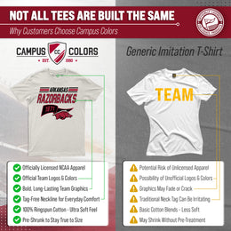 Arkansas Razorbacks NCAA Adult Unisex Varsity Club Pennant T-Shirt Tag-Less - Off White