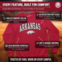 Arkansas Razorbacks NCAA Adult Tackle Twill Crewneck Sweatshirt - Cardinal