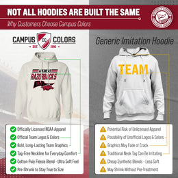 Arkansas Razorbacks NCAA Adult Unisex Varsity Club Pennant Hooded Fleece Sweatshirt - Off White