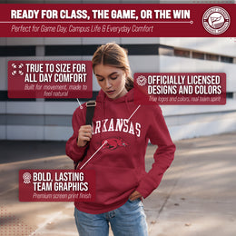 Arkansas Razorbacks Adult Arch & Logo Soft Style Gameday Hooded Sweatshirt - Cardinal
