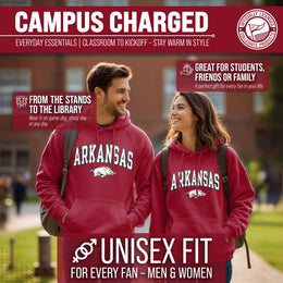 Arkansas Razorbacks NCAA Adult Tackle Twill Hooded Sweatshirt - Cardinal