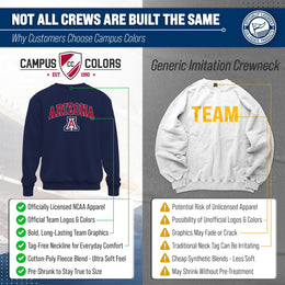 Arizona Wildcats Adult Arch & Logo Soft Style Gameday Crewneck Sweatshirt - Navy