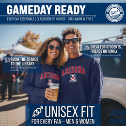 Arizona Wildcats Adult Arch & Logo Soft Style Gameday Crewneck Sweatshirt - Navy
