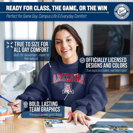 Arizona Wildcats Adult Arch & Logo Soft Style Gameday Crewneck Sweatshirt - Navy
