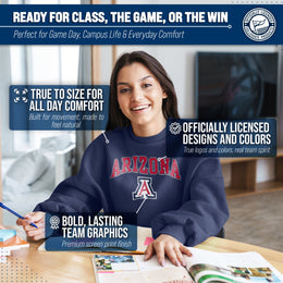 Arizona Wildcats Adult Arch & Logo Soft Style Gameday Crewneck Sweatshirt - Navy
