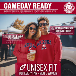 Arizona Wildcats Adult Arch & Logo Soft Style Gameday Crewneck Sweatshirt - Red