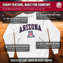 Arizona Wildcats Adult Arch & Logo Soft Style Gameday Crewneck Sweatshirt - White