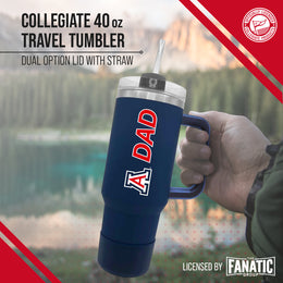 Arizona Wildcats Collegiate 40oz Stainless Steel Travel Tumbler with Handle for Dad - Navy