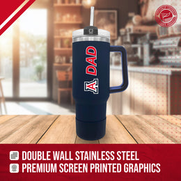 Arizona Wildcats Collegiate 40oz Stainless Steel Travel Tumbler with Handle for Dad - Navy